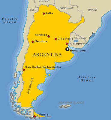 cartina dell'Argentina